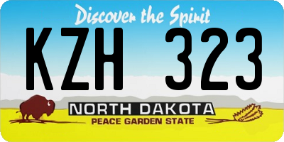 ND license plate KZH323