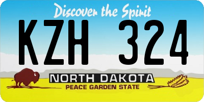ND license plate KZH324