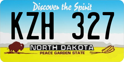 ND license plate KZH327