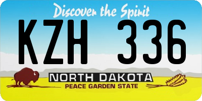 ND license plate KZH336