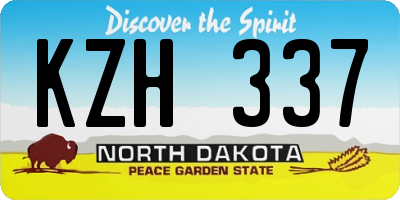 ND license plate KZH337