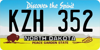 ND license plate KZH352