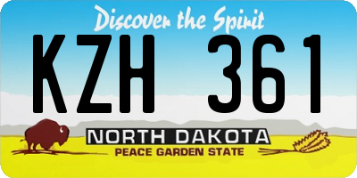 ND license plate KZH361