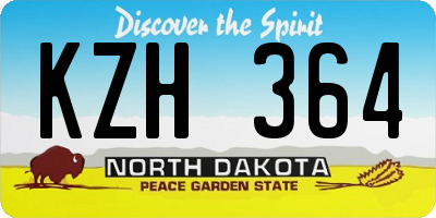 ND license plate KZH364