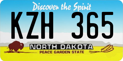 ND license plate KZH365