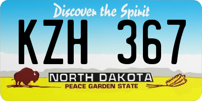 ND license plate KZH367