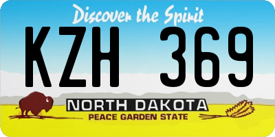 ND license plate KZH369