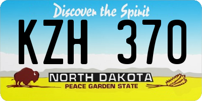 ND license plate KZH370