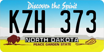 ND license plate KZH373