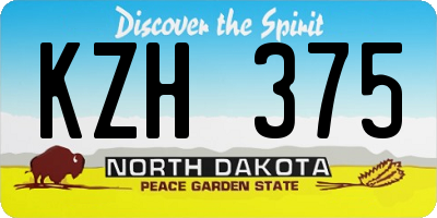 ND license plate KZH375