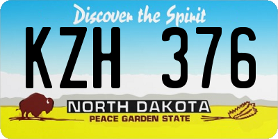 ND license plate KZH376