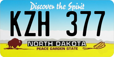 ND license plate KZH377