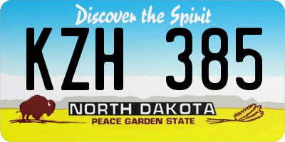 ND license plate KZH385