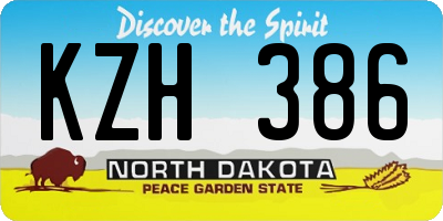 ND license plate KZH386