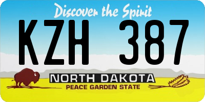 ND license plate KZH387
