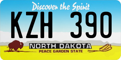 ND license plate KZH390