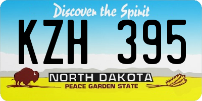 ND license plate KZH395