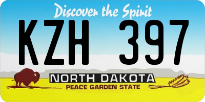 ND license plate KZH397