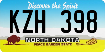 ND license plate KZH398