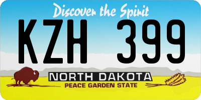ND license plate KZH399