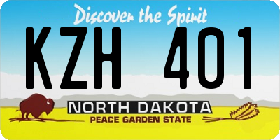 ND license plate KZH401