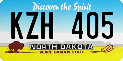 ND license plate KZH405