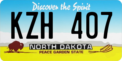 ND license plate KZH407