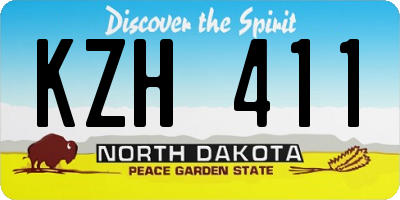 ND license plate KZH411