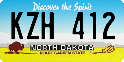 ND license plate KZH412