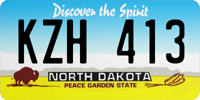 ND license plate KZH413