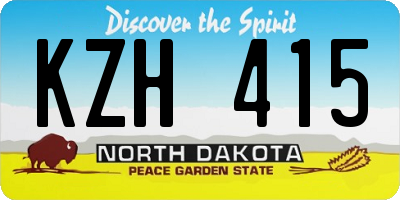 ND license plate KZH415