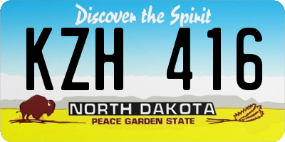 ND license plate KZH416