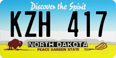 ND license plate KZH417