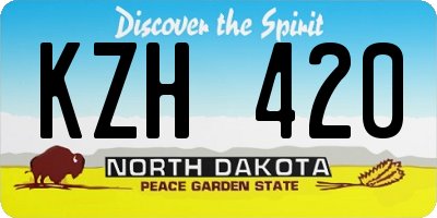 ND license plate KZH420