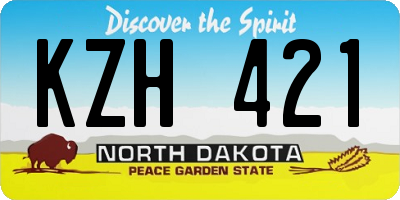 ND license plate KZH421