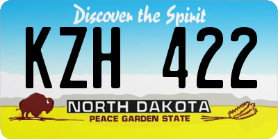 ND license plate KZH422