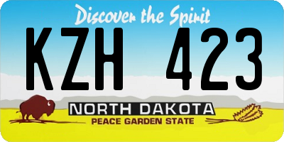 ND license plate KZH423