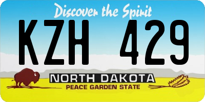 ND license plate KZH429