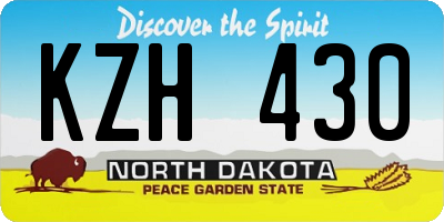 ND license plate KZH430