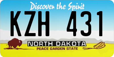 ND license plate KZH431