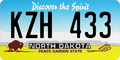 ND license plate KZH433