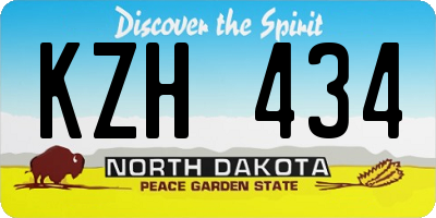ND license plate KZH434