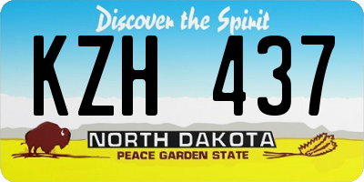 ND license plate KZH437