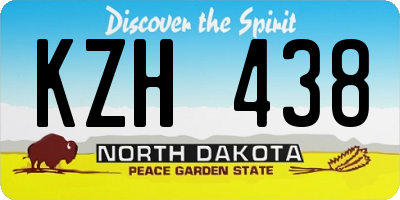 ND license plate KZH438