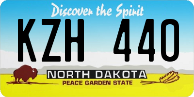 ND license plate KZH440
