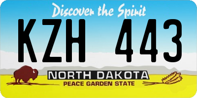 ND license plate KZH443