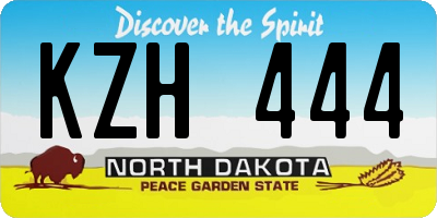ND license plate KZH444