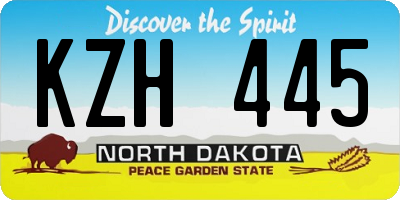 ND license plate KZH445