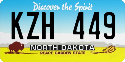 ND license plate KZH449