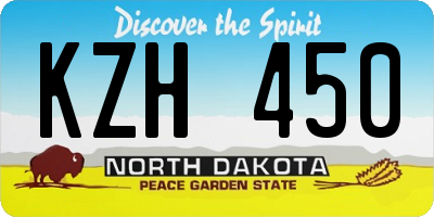 ND license plate KZH450